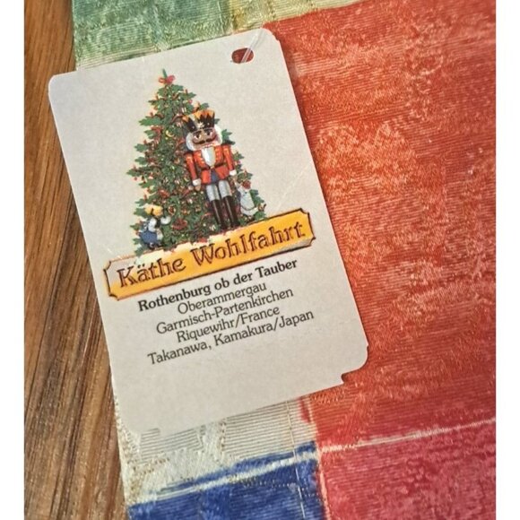 NEW Kathe Wohlfahrt Square Throw Pillow Cover Patchwork Damask Germany 17.5" - Picture 2 of 5